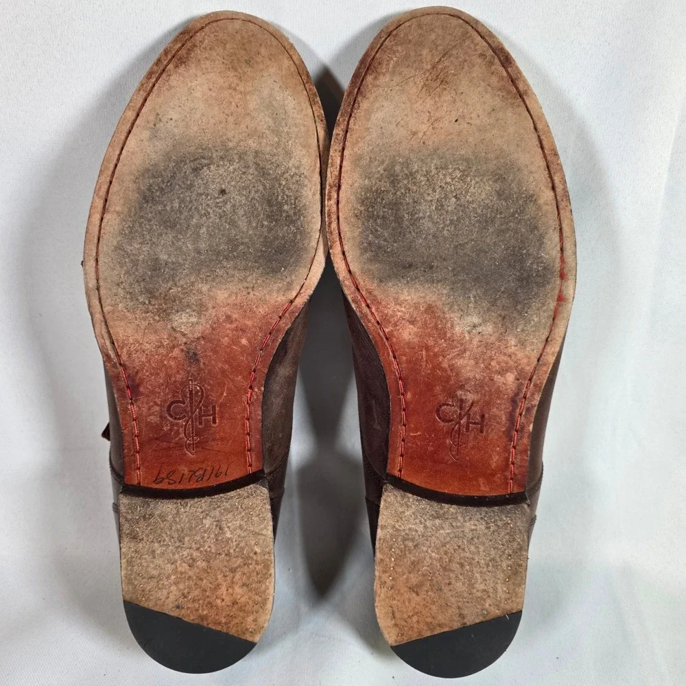 COLE HAAN Men's 11M Double Monk Strap Brown Leather‎ Apron Toe Dress Shoes